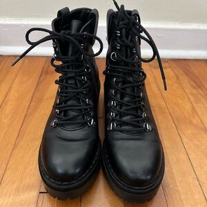 GREAT CONDITION! Used Leather Combat Boots BLACK Size 6.5